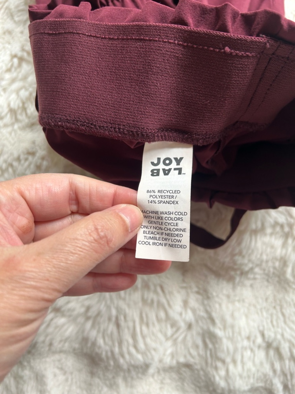 JoyLab Wide-Leg Paperbag Waist Pants in Burgundy - Picture 6 of 7